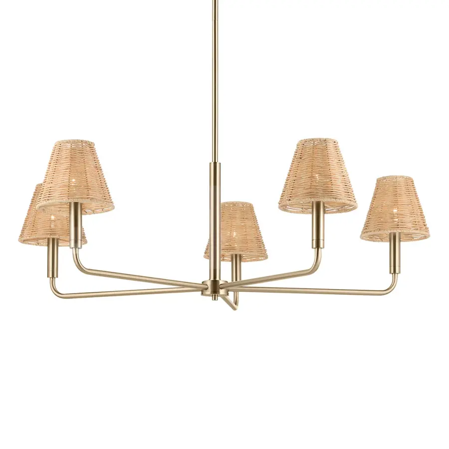 Bekah 5-Light Rattan Chandelier - Image 1