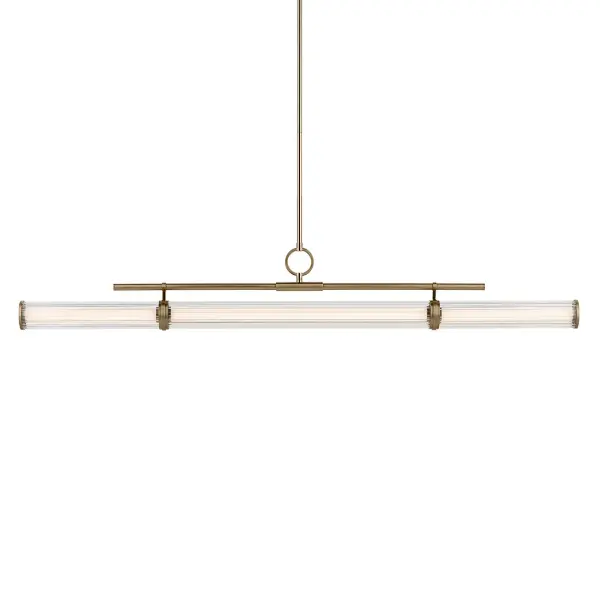 The Riven Linear Chandelier combines contemporary elegance with practical functionality. Its impressive 60-inch length and champagne bronze finish create a sophisticated focal point, while integrated LED technology ensures energy efficiency and longevity.