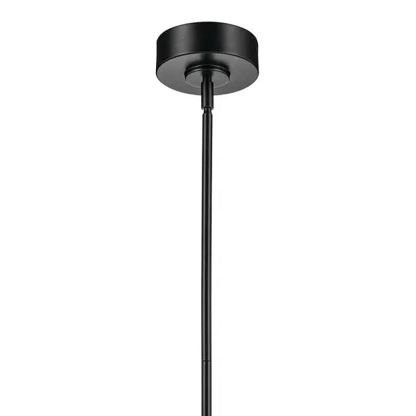 Riven Black Cylinder Pendant with Clear Fluted Glass - Image 4