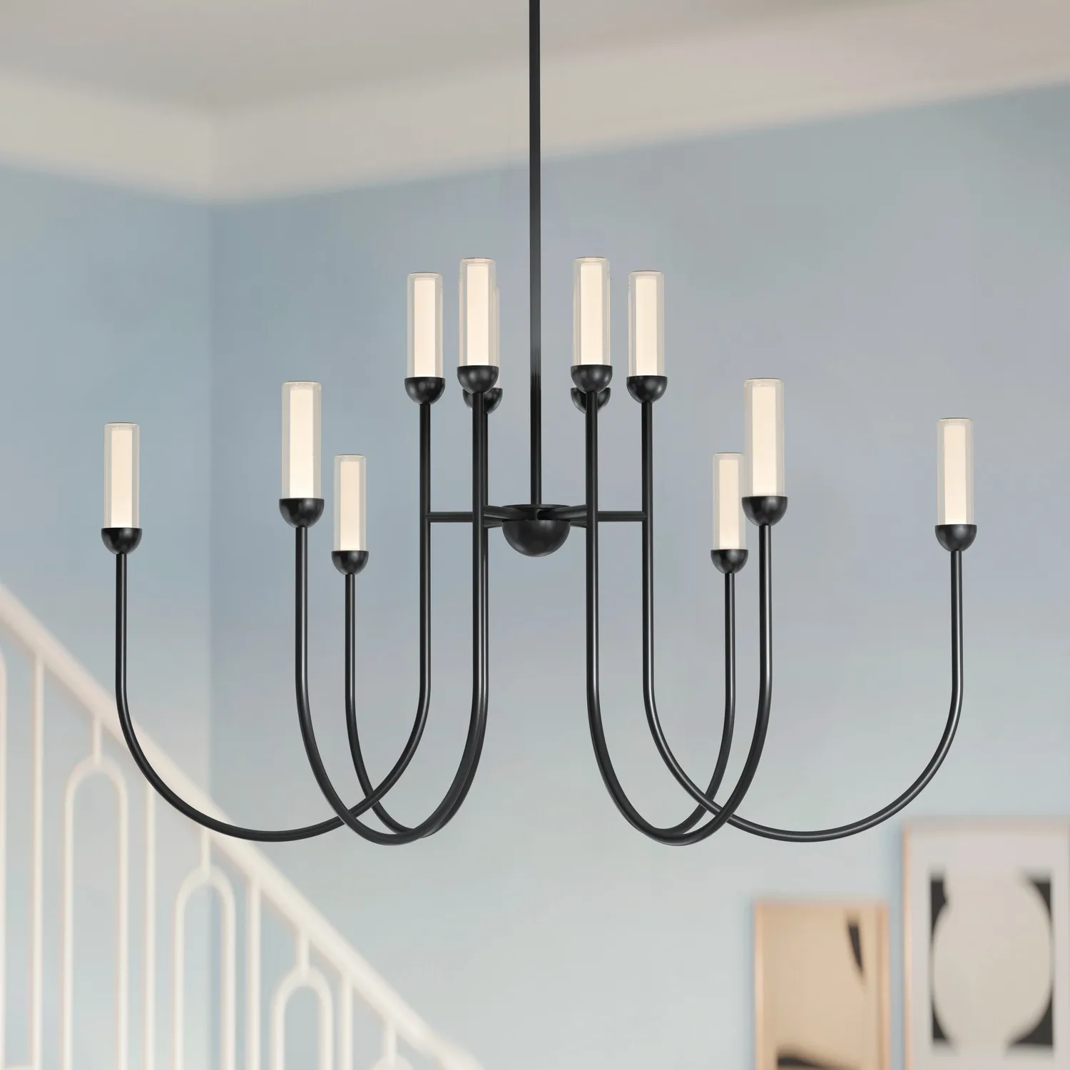 Moraine 12-Light LED Chandelier in Black