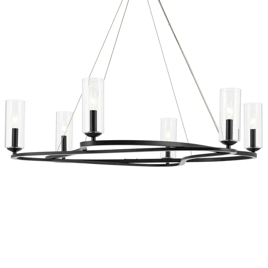 Harpin 6-Light Chandelier in Black - Image 1
