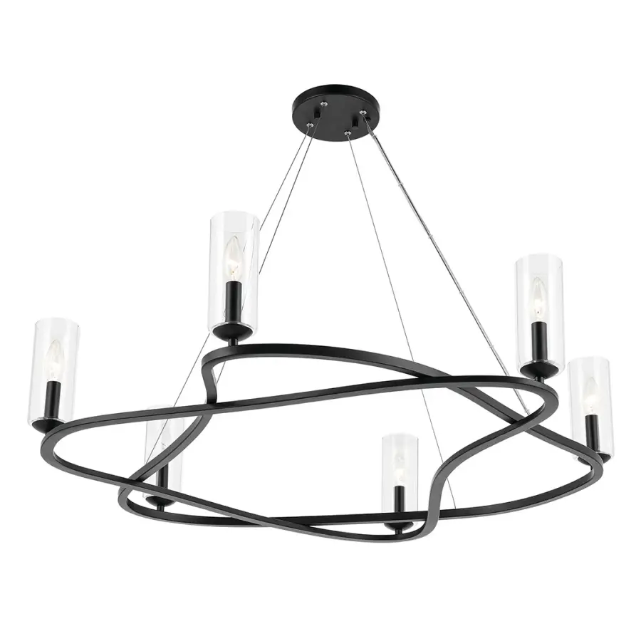 Harpin 6-Light Chandelier in Black - Image 2