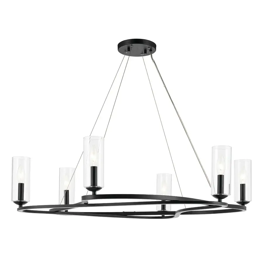 Harpin 6-Light Chandelier in Black - Image 3