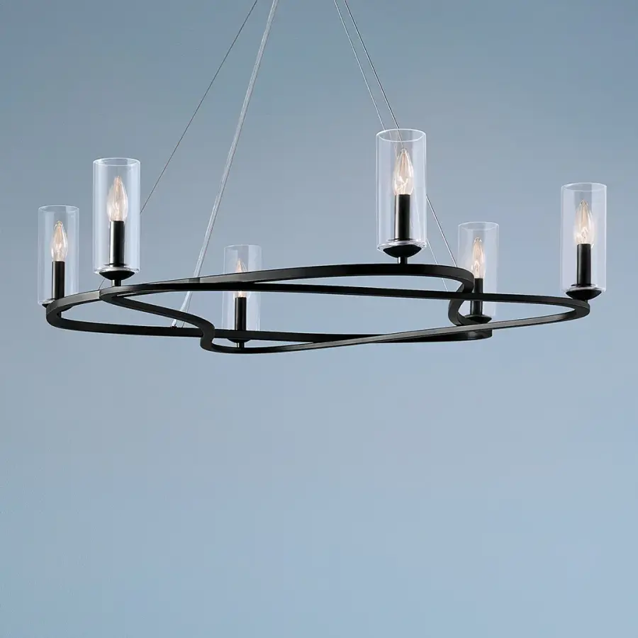 Harpin 6-Light Chandelier in Black - Image 6