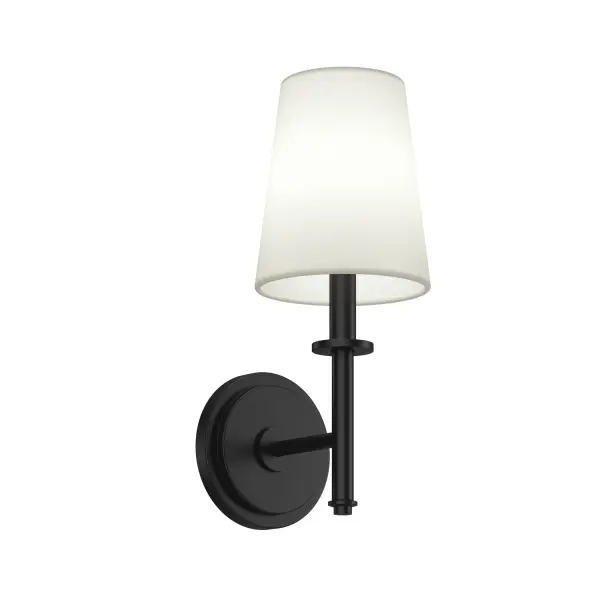 The Kleine wall sconce delivers clean, contemporary style with its compact black steel frame. At just 5.75 inches wide, it's ideal for tight spaces like hallways and bathrooms while providing focused ambient lighting.