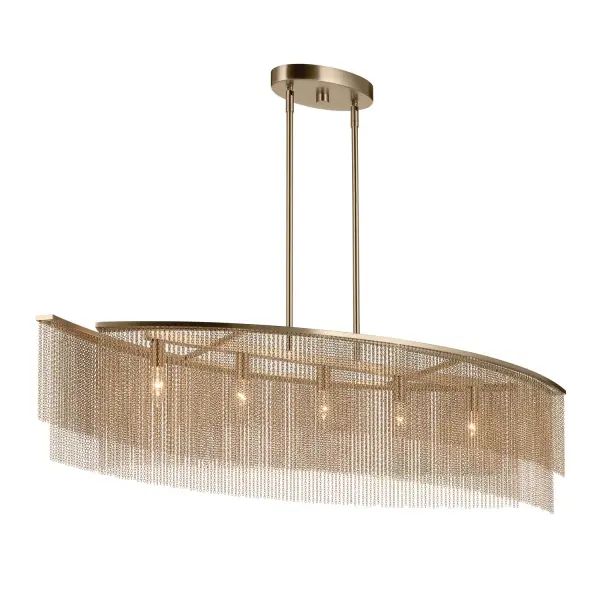 Khaite 5-Light Linear Chandelier in Champagne Bronze