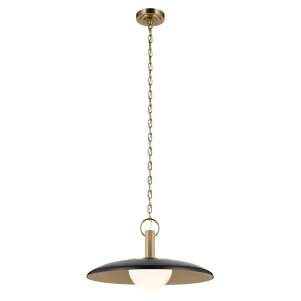 The Kurio LED Pendant combines contemporary design with practical LED technology in a compact 22-inch fixture. Its matte black steel construction and integrated LED source make it ideal for modern spaces seeking clean lines and energy savings.