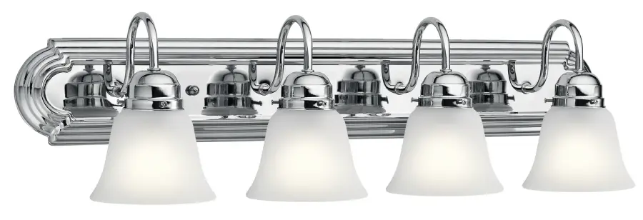 Four Light Bath Vanity in Chrome