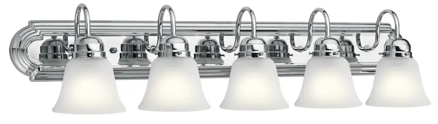 Five Light Bath Vanity in Chrome