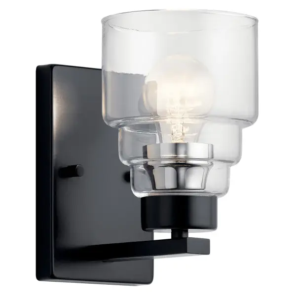 Vionnet One Light Wall Sconce in Black