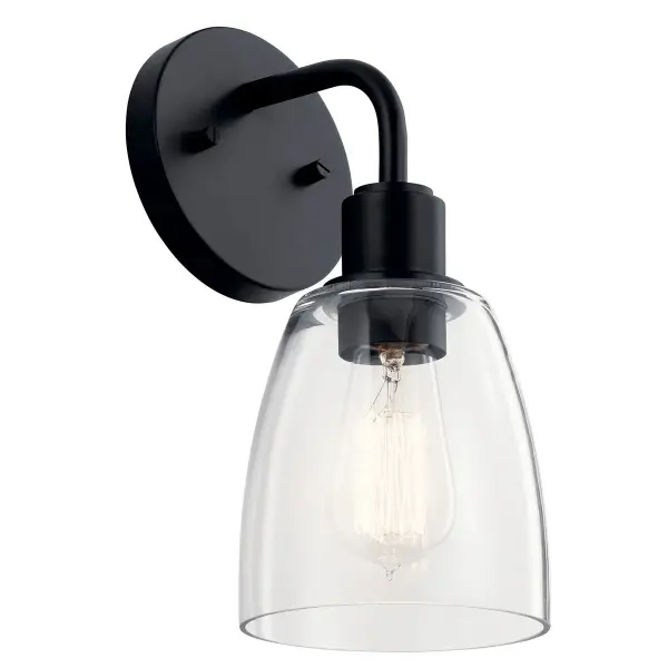 Meller One Light Wall Sconce in Black