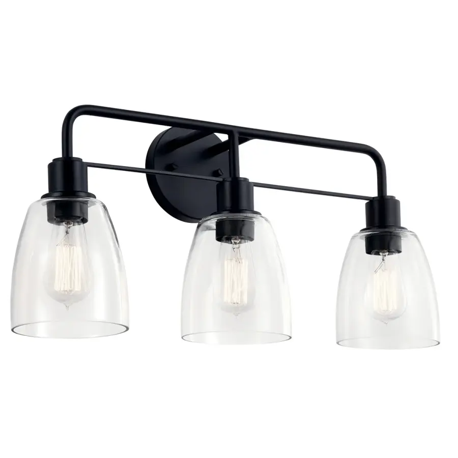 Meller 3-Light Vanity Light in Black - Image 1