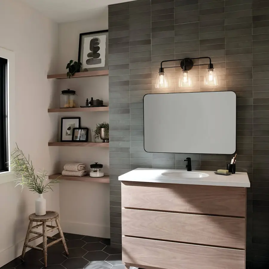 Meller 3-Light Vanity Light in Black - Image 8