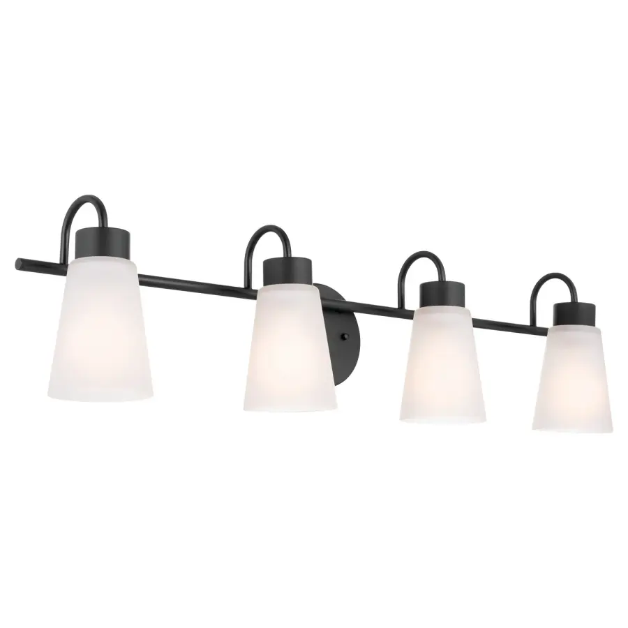 Erma 4-Light Bath Vanity in Black