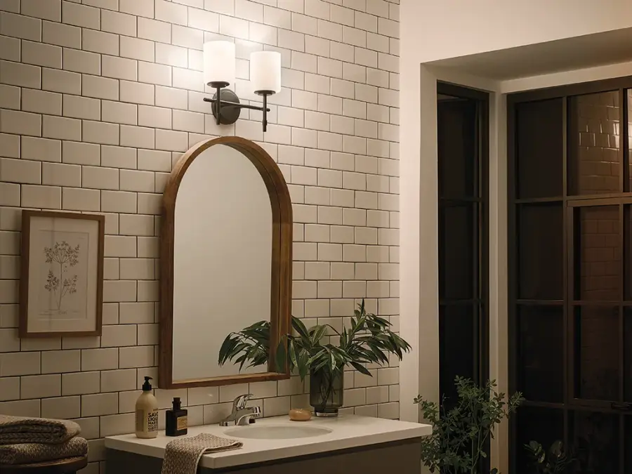 Ali 2-Light Vanity Light in Black - Image 8