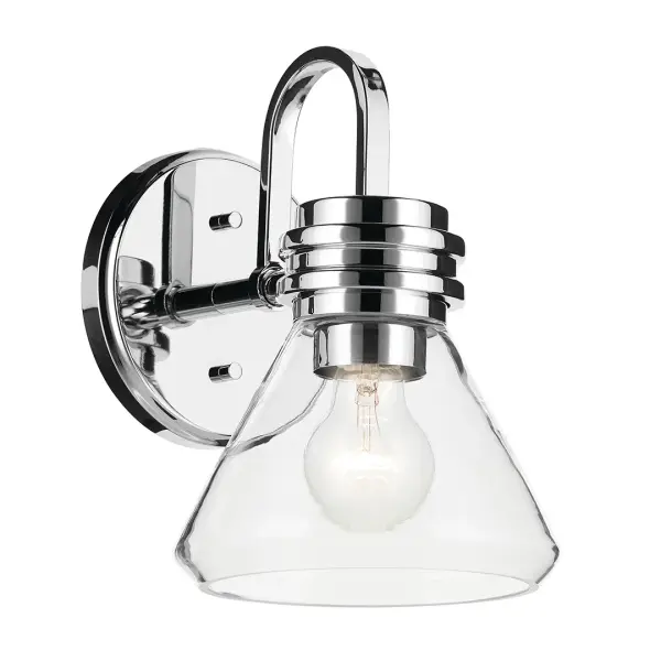 Farum Chrome Wall Sconce with Clear Glass - Image 1