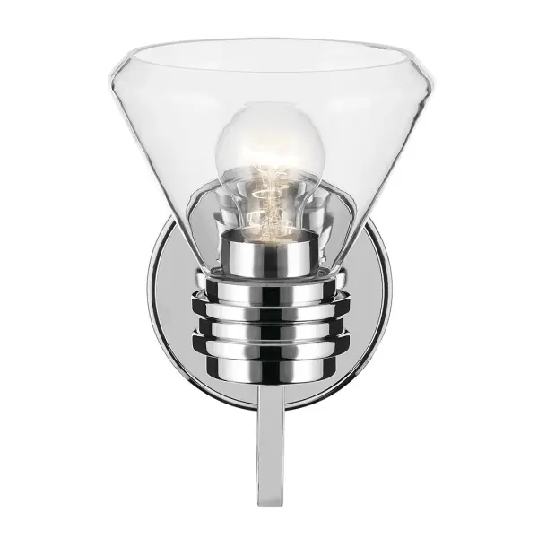 Farum Chrome Wall Sconce with Clear Glass - Image 2