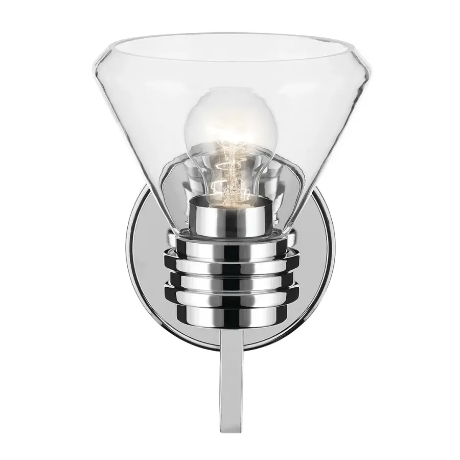 Farum Chrome Wall Sconce with Clear Glass - Image 2