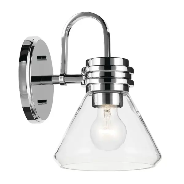 Farum Chrome Wall Sconce with Clear Glass - Image 3