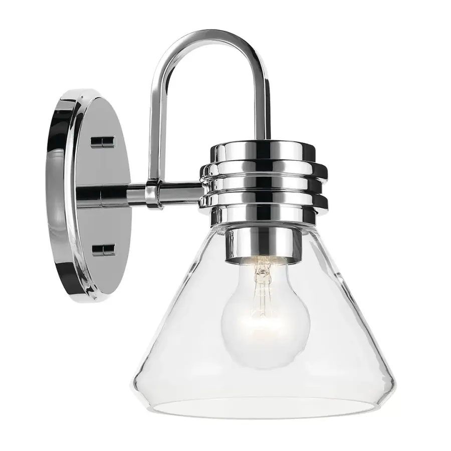 Farum Chrome Wall Sconce with Clear Glass - Image 3