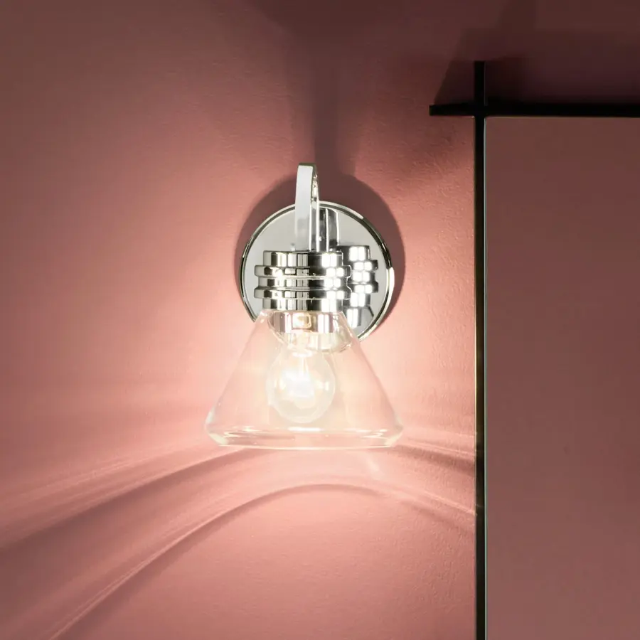 Farum Chrome Wall Sconce with Clear Glass - Image 4