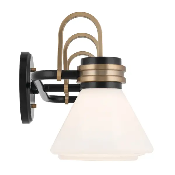 Farum 3-Light Vanity Light in Black with Champagne Bronze - Image 4