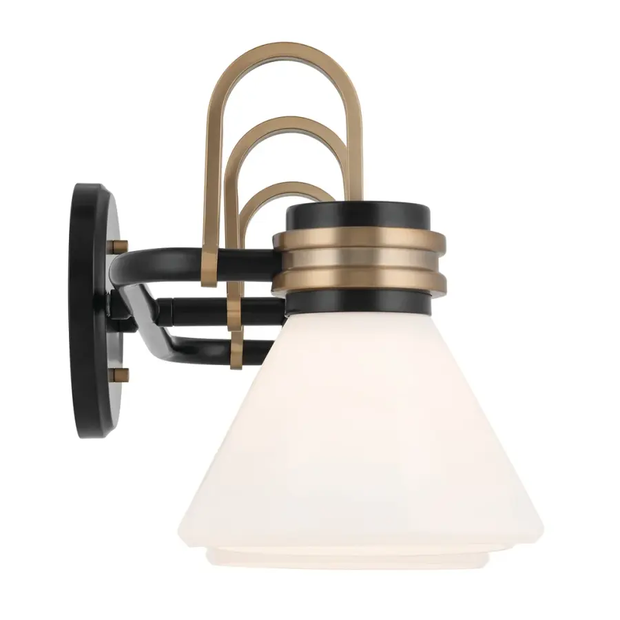 Farum 3-Light Vanity Light in Black with Champagne Bronze - Image 4