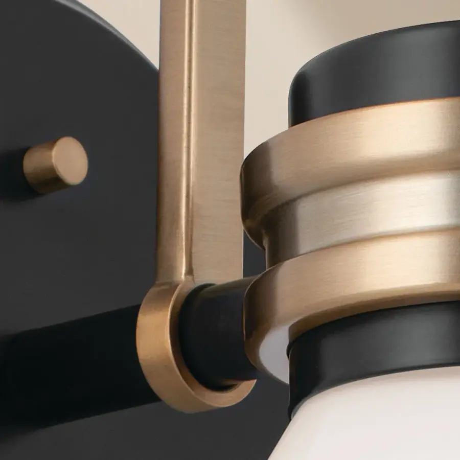 Farum 3-Light Vanity Light in Black with Champagne Bronze - Image 7