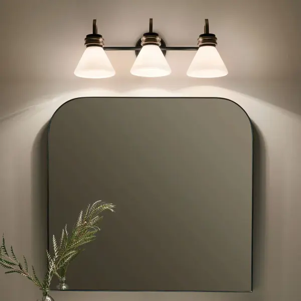 Farum 3-Light Vanity Light in Black with Champagne Bronze - Image 8