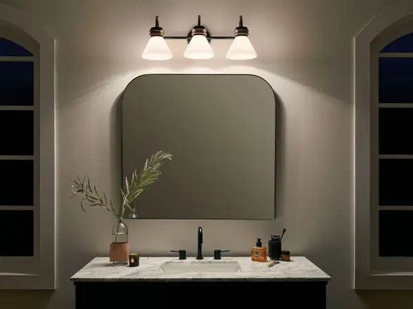 Farum 3-Light Vanity Light in Black with Champagne Bronze - Image 10