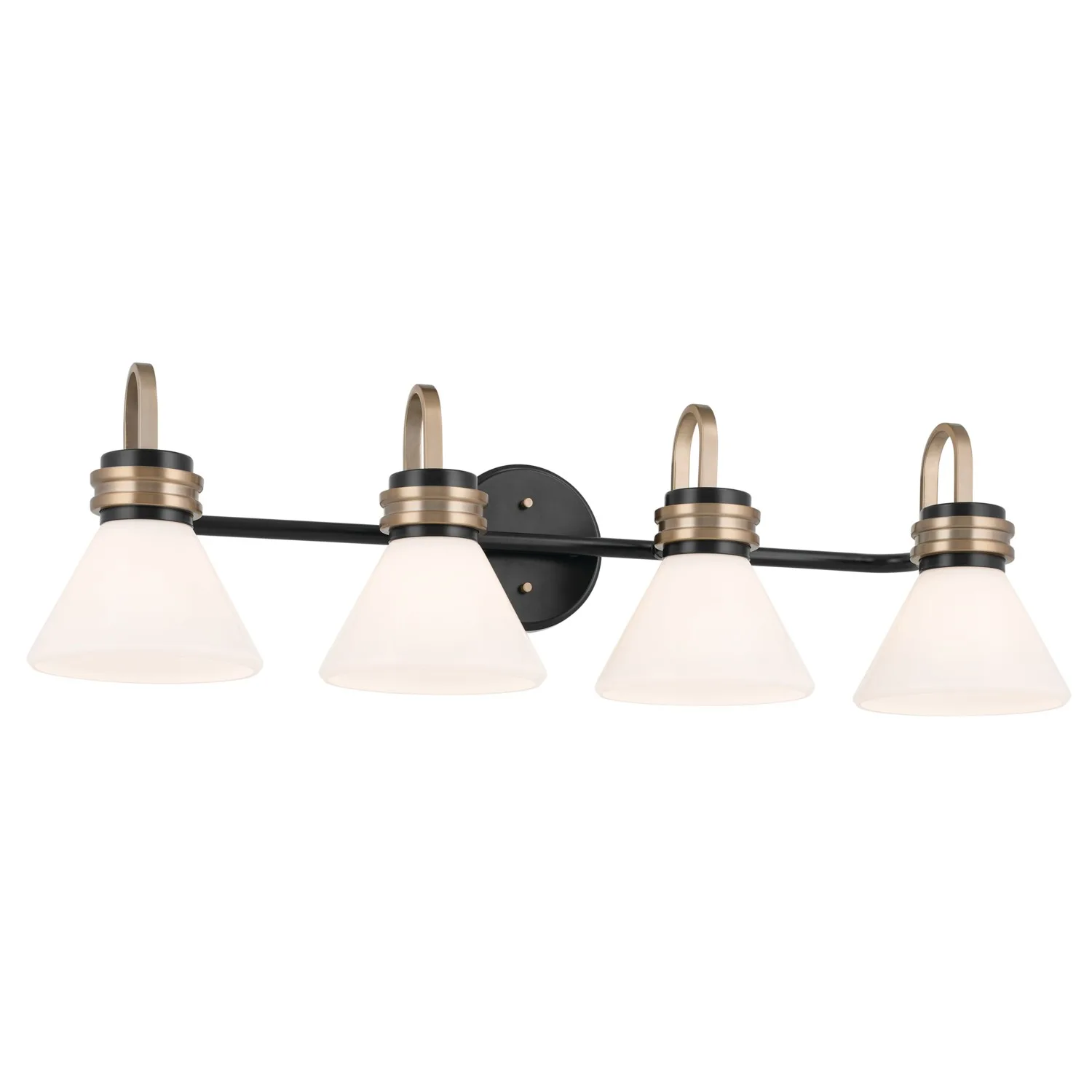 Farum 4-Light Vanity in Black with Champagne Bronze