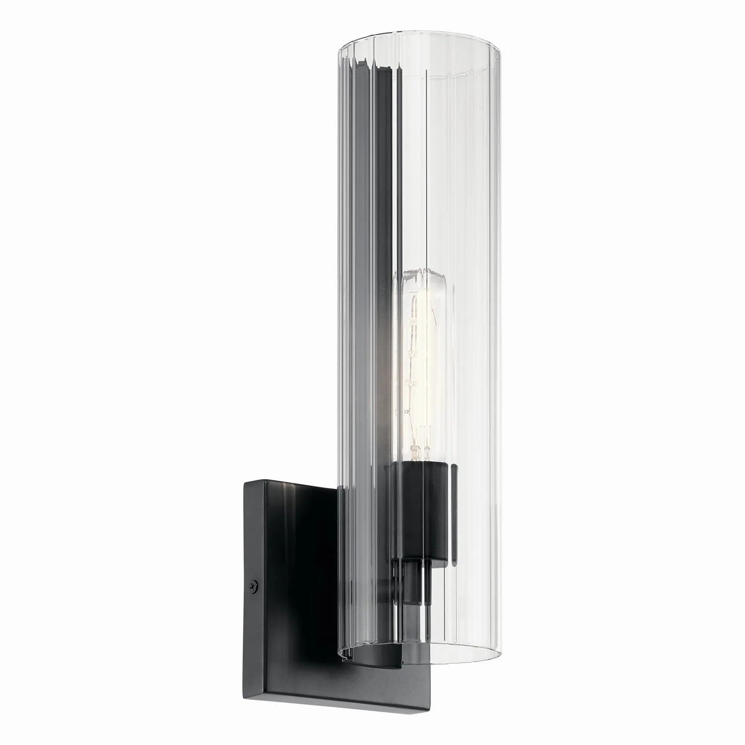 Jemsa One Light Wall Sconce in Black