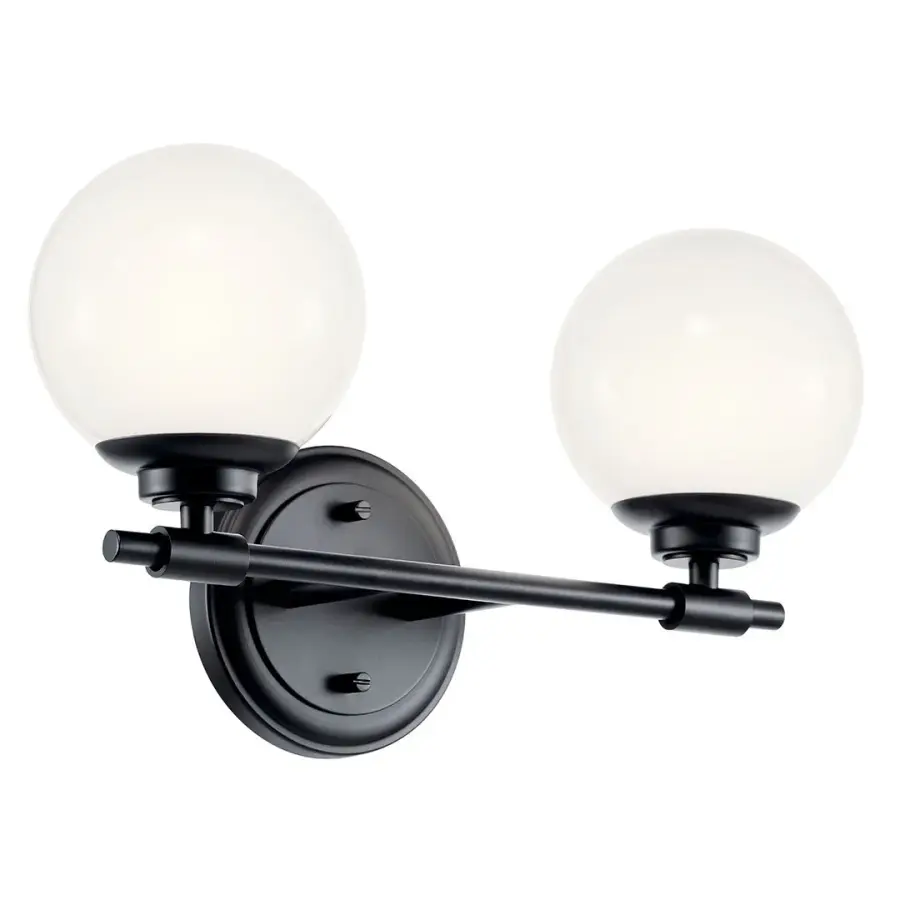 Benno 2-Light Vanity Light in Black - Image 1