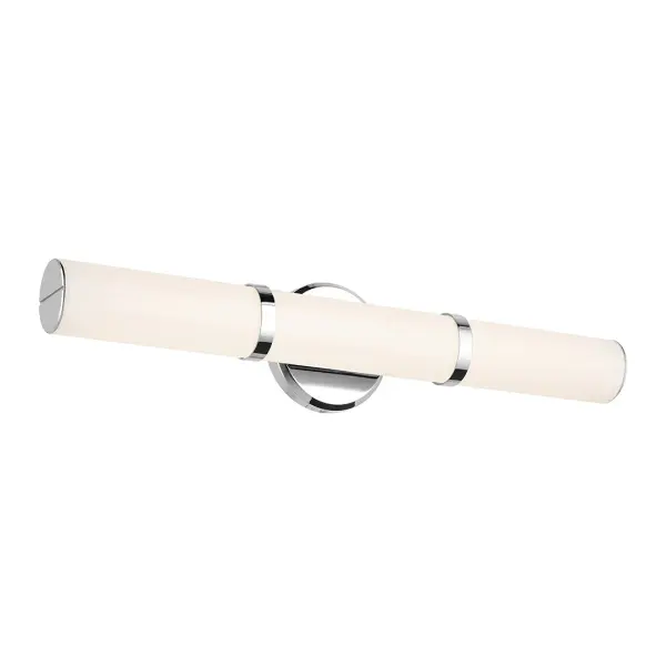 The Rosh vanity light combines contemporary design with practical functionality. Its integrated LED with selectable CCT allows customization from warm to cool white, while ADA compliance and damp rating make it ideal for bathrooms.