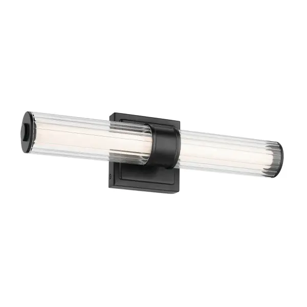 The Laurene LED Bath Bar combines contemporary styling with practical functionality. Its cylindrical clear fluted glass creates visual depth while the integrated 3000K LED provides warm, efficient illumination. Versatile mounting options allow for horizontal or vertical installation.