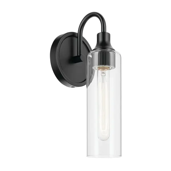 Kavi One Light Wall Sconce in Black