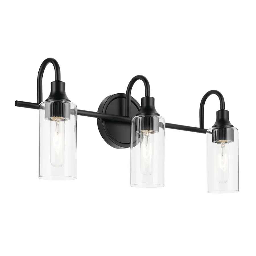 Kavi 3-Light Vanity Light in Black - Image 1
