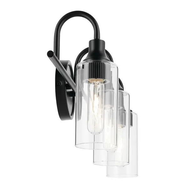 Kavi 3-Light Vanity Light in Black - Image 4