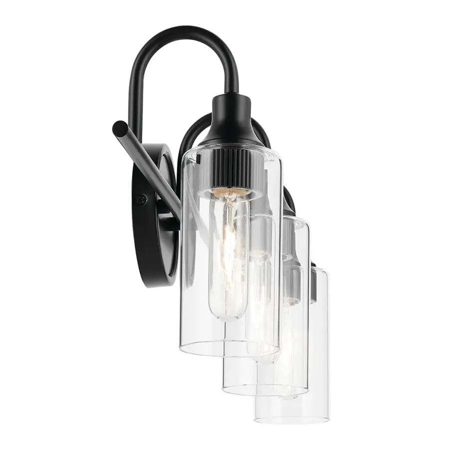 Kavi 3-Light Vanity Light in Black - Image 4