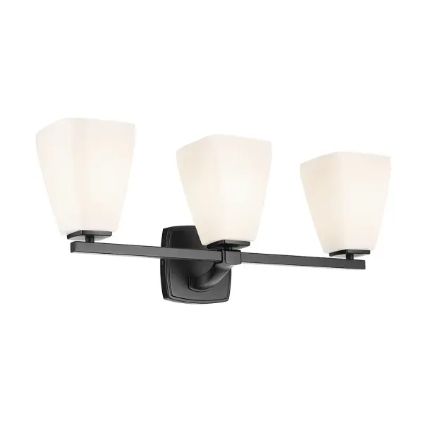 The Marant vanity light combines modern sophistication with practical functionality. Its 23.75-inch width makes it ideal for medium to large vanities, while the opal glass tapered shades provide soft, flattering illumination perfect for grooming tasks.