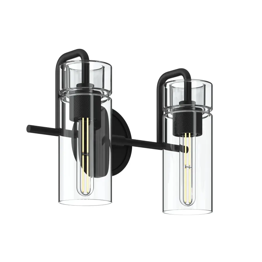 Niccol Two Light Bath Vanity in Black