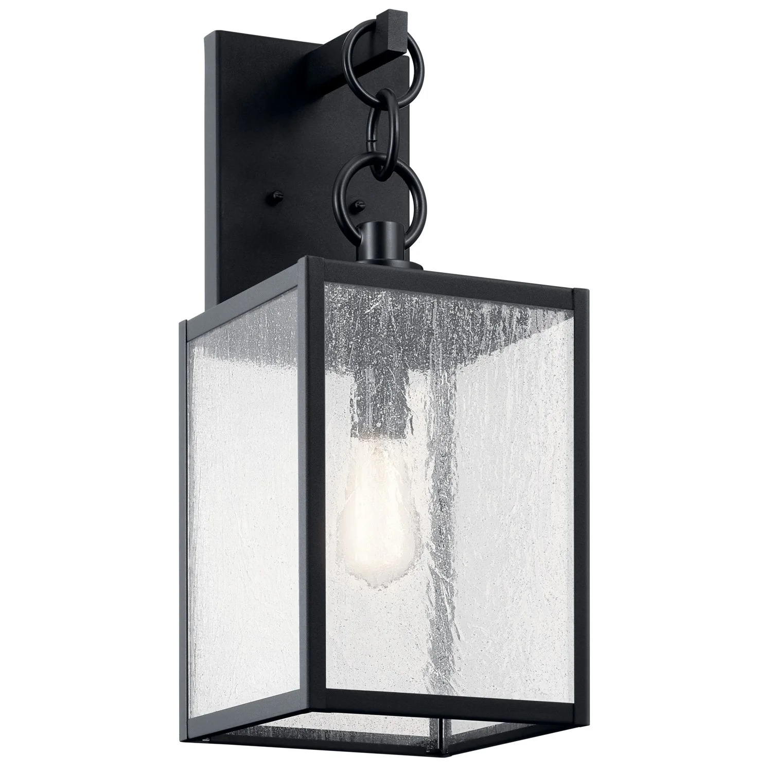 Lahden One Light Outdoor Wall Mount in Black Textured