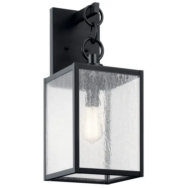 Lahden One Light Outdoor Wall Mount in Black Textured