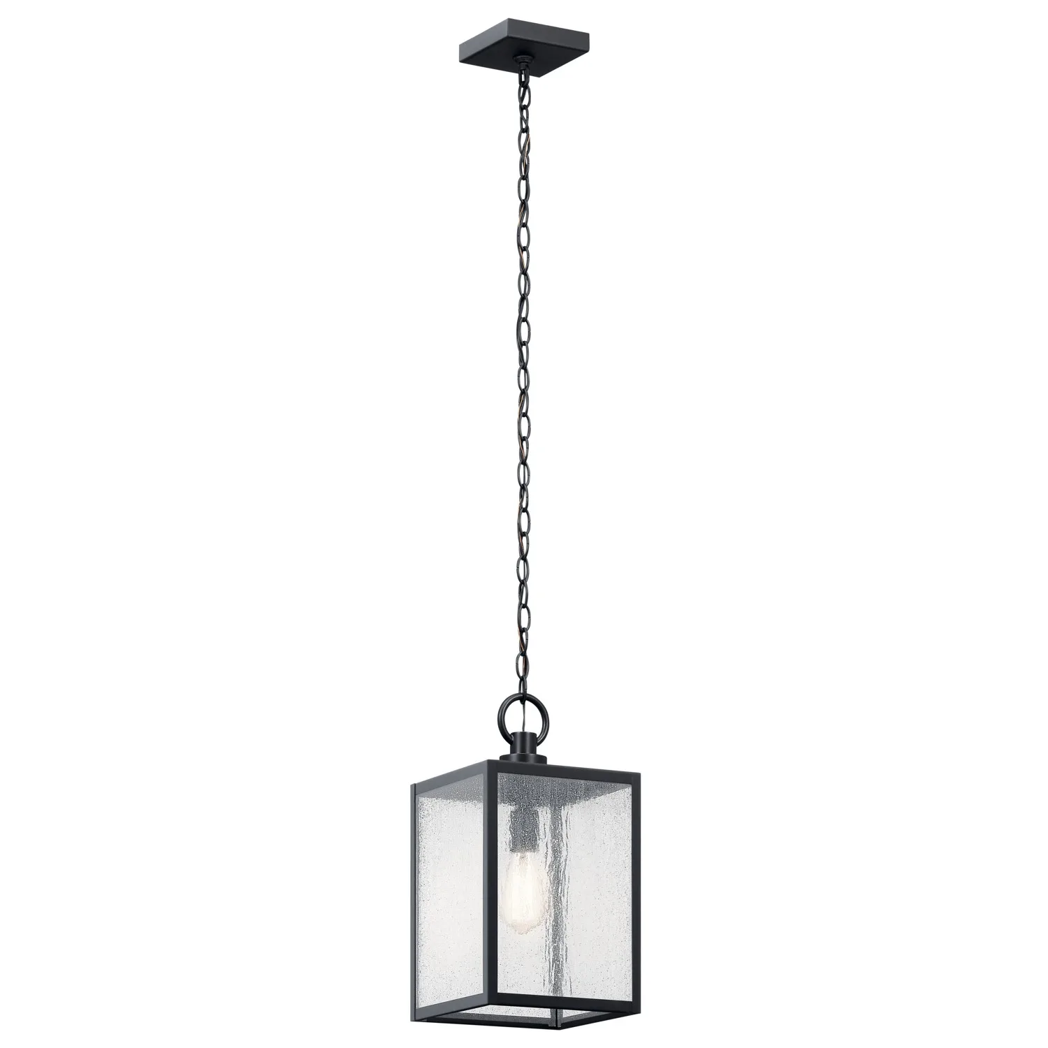 Lahden One Light Outdoor Pendant in Black Textured