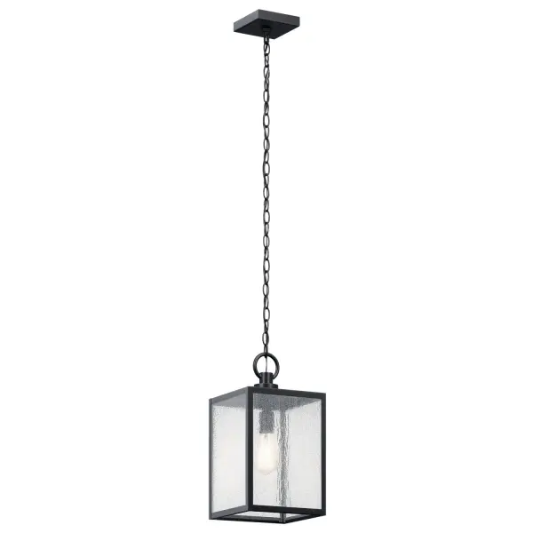 Lahden One Light Outdoor Pendant in Black Textured