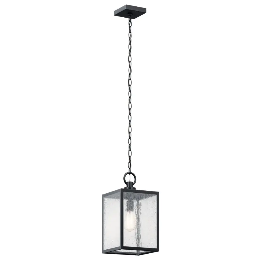 Lahden One Light Outdoor Pendant in Black Textured