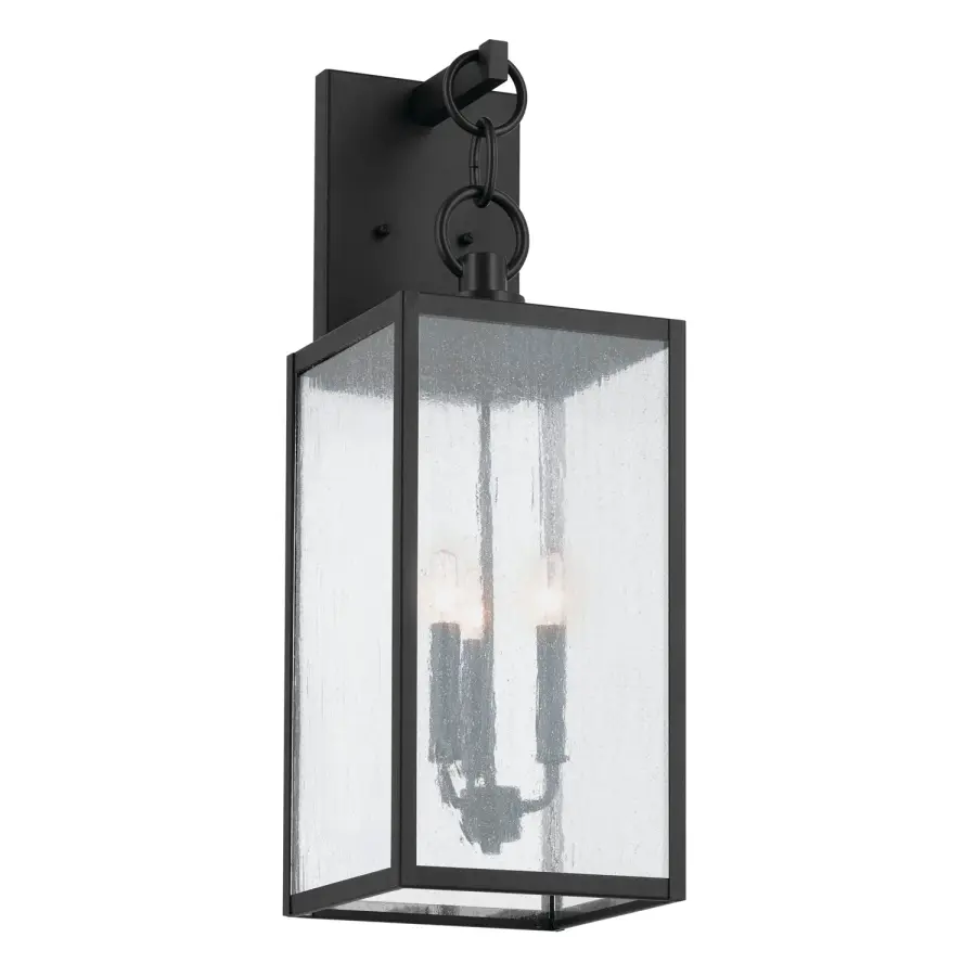 Lahden Three Light Outdoor Wall Mount in Black
