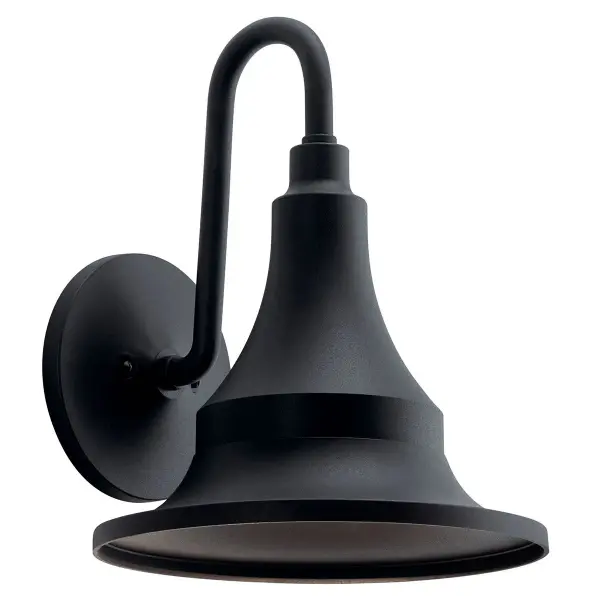 The Hampshire outdoor wall light combines coastal charm with practical durability. Its composite construction resists weather while the textured black finish and bell-shaped shade create timeless curb appeal for exterior spaces.