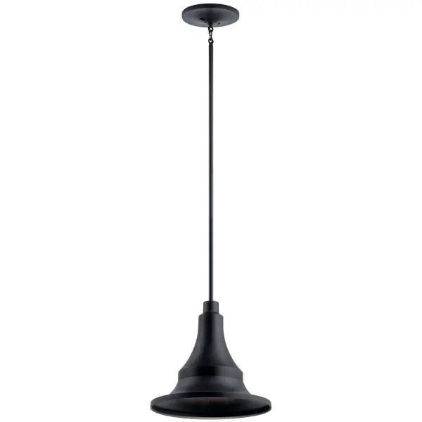The Hampshire pendant combines coastal charm with practical durability. Its textured black finish and bell-shaped shade create timeless curb appeal, while composite construction resists outdoor elements. Ideal for covered porches and entryways.