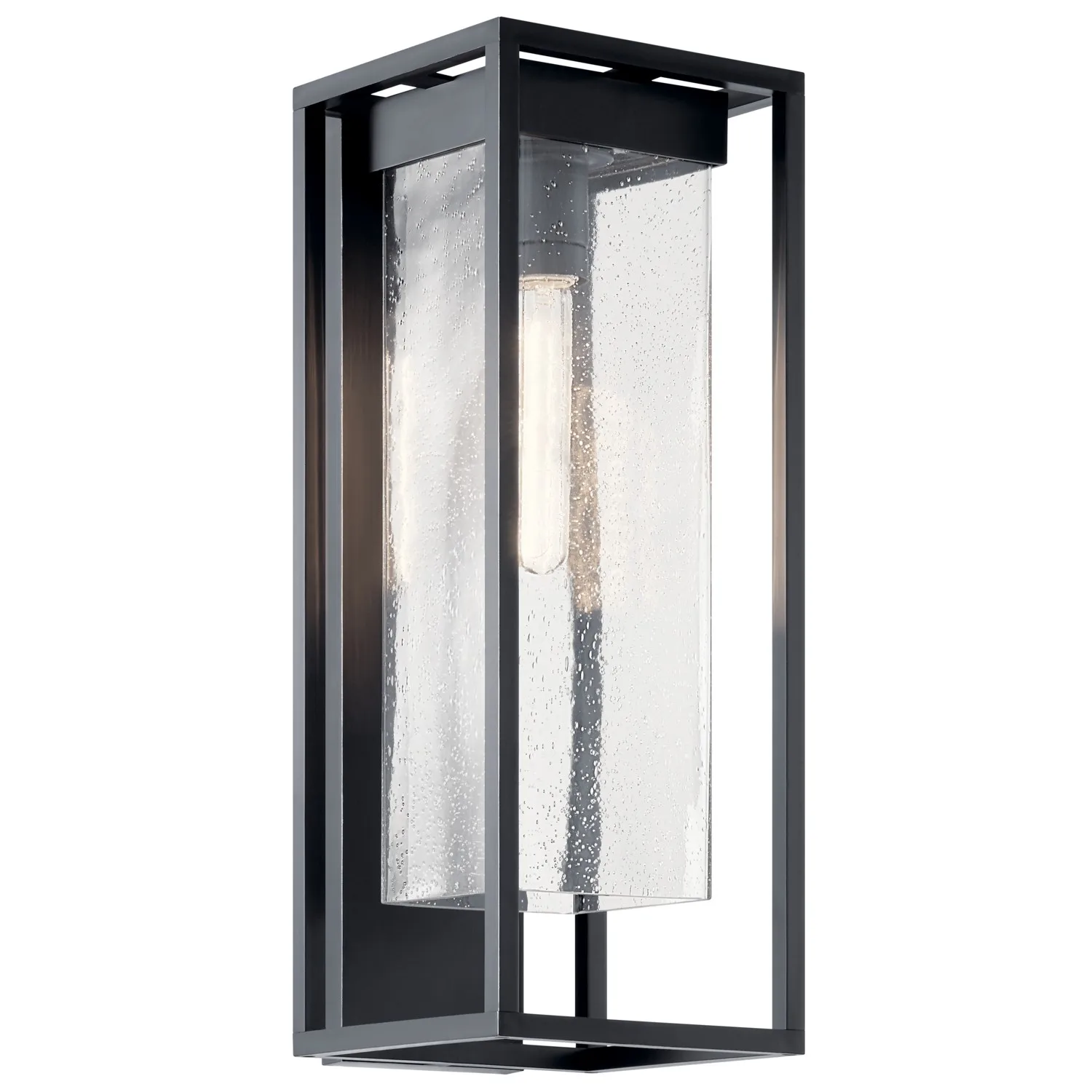 Mercer 24" Outdoor Wall Light in Black with Silver Highlights